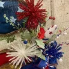 Sprays^Liberty Floral Red, White, Blue Glitter Pom Spray