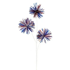 Sprays^Liberty Floral Red, White, Blue Pom-Pom Spray