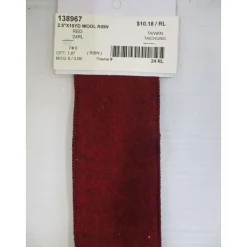 Ribbon^Direct Export Co. Red Wool Ribbon 2.5