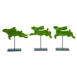 Figurines^Transpac Resin Flocked Jumping Bunny