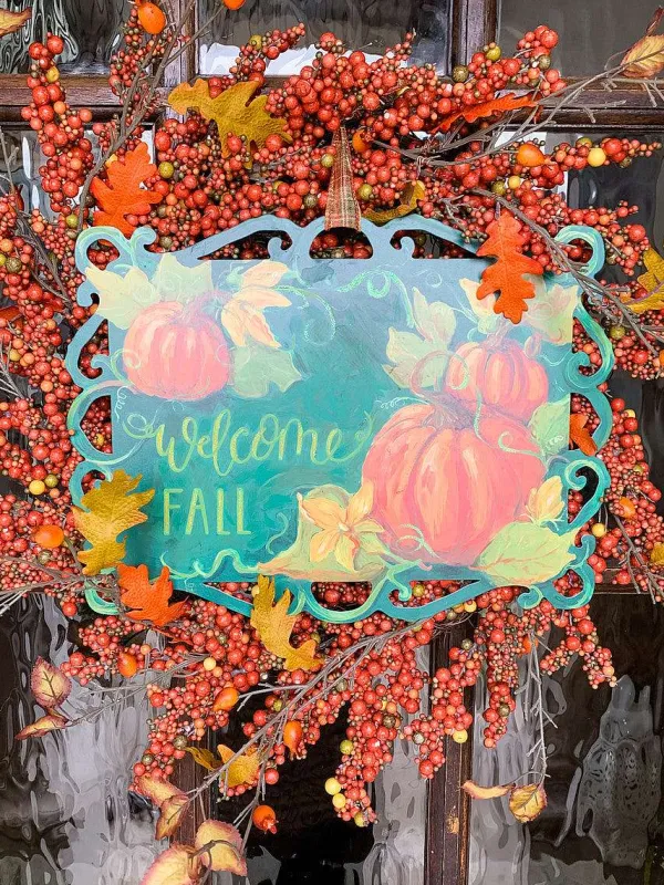 Focal Points^The Round Top Collection Reversible Fall And Trick Or Treat Sign
