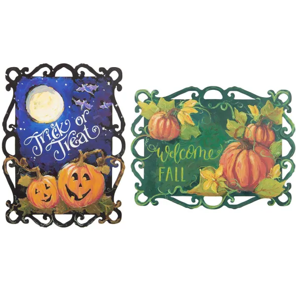 Door Decor^The Round Top Collection Reversible Fall And Trick Or Treat Sign