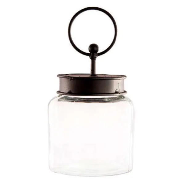 Kitchen & Dining^The Round Top Collection Round Glass Jar With Black Lid