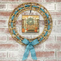 Wall Decor^The Round Top Collection Round Wicker Wreath Art Display