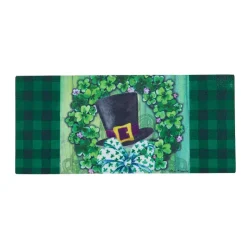 St. Patrick's Day^Evergreen Saint Patrick's Lucky Hat Wreath Sassafras Mat Insert