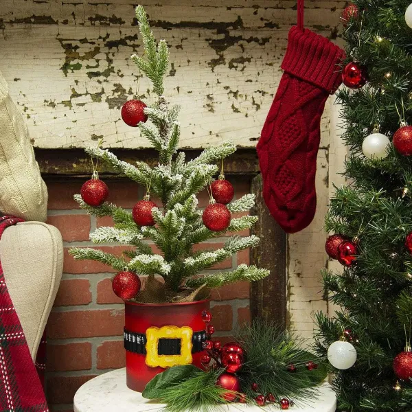 Table Decor^The Round Top Collection Santa's Belt Container