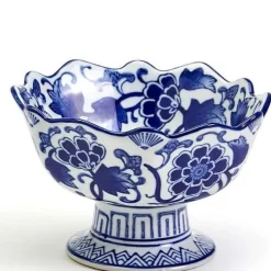 Table Decor^Two's Company Scalloped Edge Footed Bowl