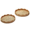 Spring^Two's Company Scalloped Edge Round Tray