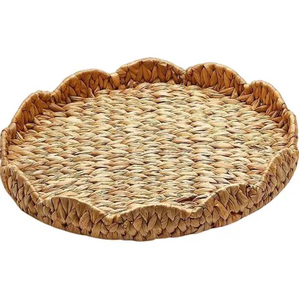 Spring^Two's Company Scalloped Edge Round Tray