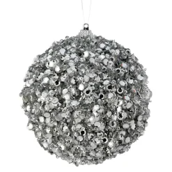 Happy New Year^Regency Sequin Jewel Ball Ornament, 4"