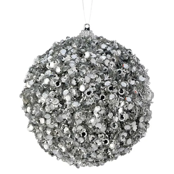 Happy New Year^Regency Sequin Jewel Ball Ornament, 4"