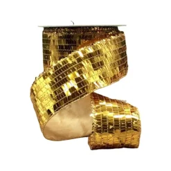 St. Patrick's Day^D. Stevens Sequin La Garconne Bright Gold Ribbon, 2.5" X 10Yd