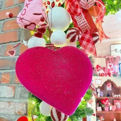 Floral^Regency Sequin Sparkle Red And White Ball Pick