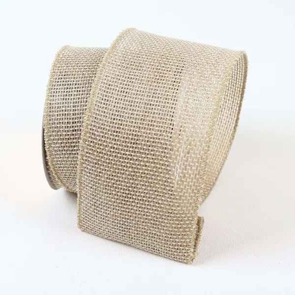 Ribbon^Farrisilk Shimmering Jute Ribbon, Natural 4"X10Yd
