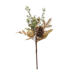 Floral^Creative Coop Silver And Gold Ball Ornament Greenery Pick