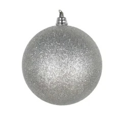Ball Ornaments^Farrisilk Silver Glitter Ball Ornament, 6"
