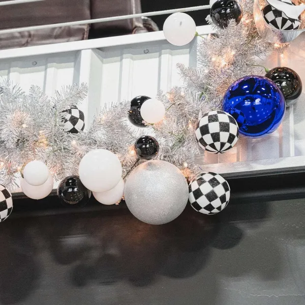 Ball Ornaments^Farrisilk Silver Glitter Ball Ornament, 8"