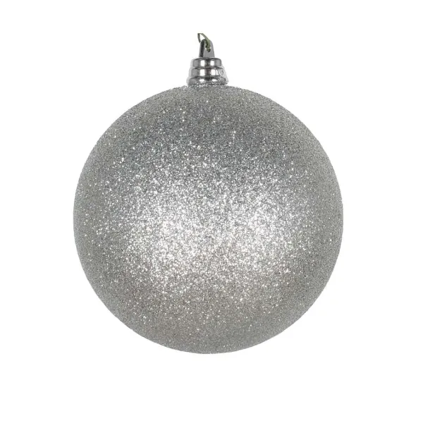 Ball Ornaments^Farrisilk Silver Glitter Ball Ornament, 8"