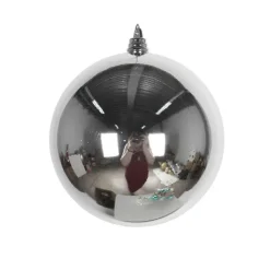 St. Patrick's Day^Farrisilk Silver Shiny Ball Ornament, 6"