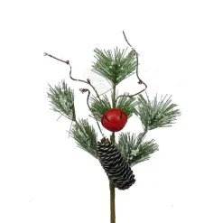 Picks^Liberty Floral Snow Pine Cone Pick