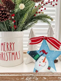 Wall Decor^The Round Top Collection Snowman & Curious Cardinal Star Charm