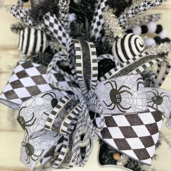 Ribbon^Reliant Ribbon Spider Web Glitter Halloween Ribbon, 2.5" X 10Yd