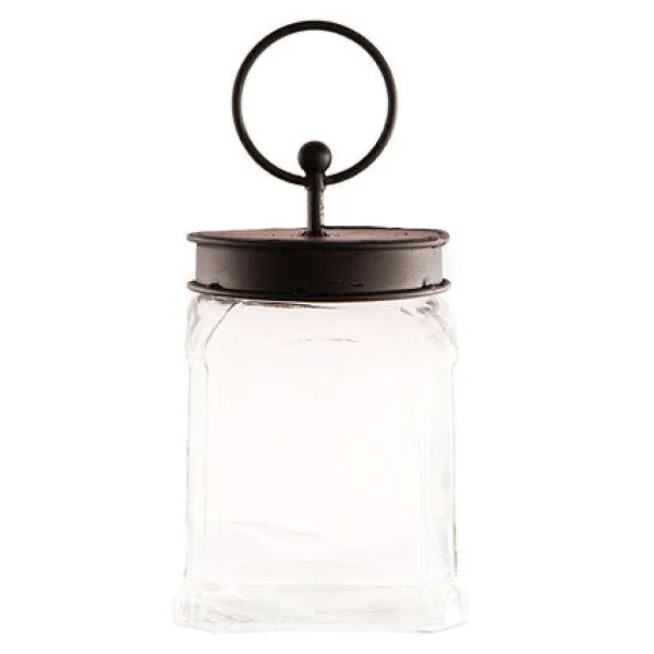 Kitchen & Dining^The Round Top Collection Square Glass Jar With Black Lid By