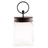 Table Decor^The Round Top Collection Square Glass Jar With Black Lid By