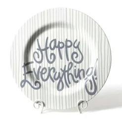 Kitchen & Dining^Happy Everything Stone Skinny Stripe Big Round Platter By !