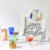 Table Decor^Happy Everything Stone Stripe Square Big Entertaining Platter By !