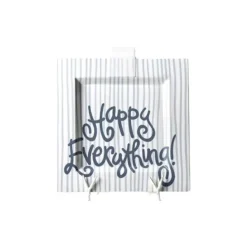 Kitchen & Dining^Happy Everything Stone Stripe Square Big Entertaining Platter By !