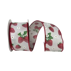 Spring Ribbon^Farrisilk Strawberry Fields Ribbon 2.5" X 10Yd