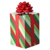 Table Decor^Regency Striped Christmas Package With Bow