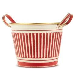 Kitchen & Dining^RAZ Striped Galvanized Handle Bucket