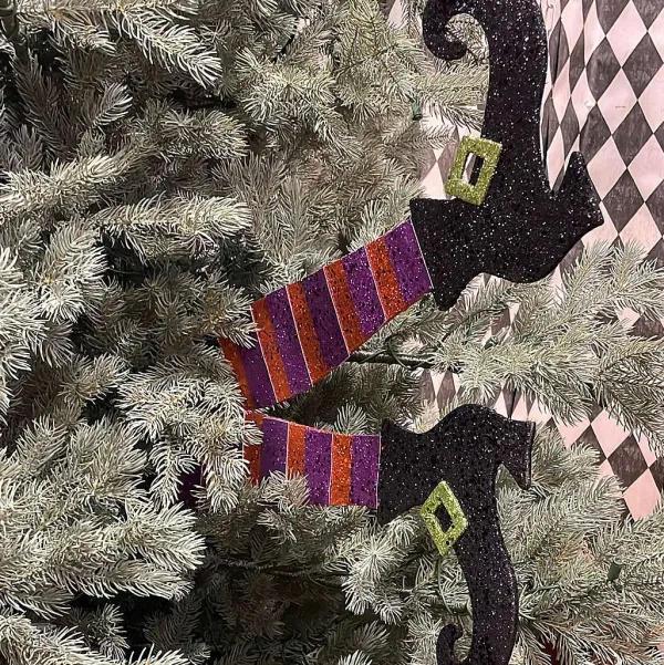 Door Decor^Craig Bachman Striped Glitter Witch Legs
