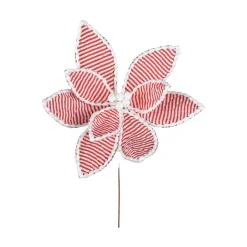 Floral Decor^Direct Export Co. Striped Poinsettia Pick