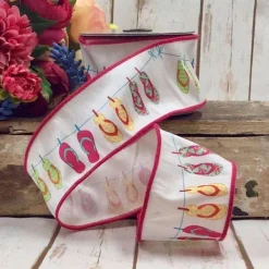Ribbon^D. Stevens Summer Flip Flops Ribbon, 2.5 "X 10Yd