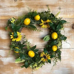 Wreaths^Liberty Floral Sunflower Lemon Mix Lvs Wreath