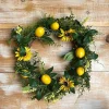 Wall Decor^Liberty Floral Sunflower Lemon Mix Lvs Wreath