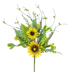 Floral^Liberty Floral Sunflower Mix Leaves Spray