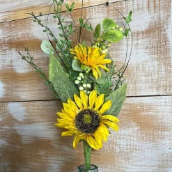 Floral Decor^Liberty Floral Sunflower Mix Leaves Spray