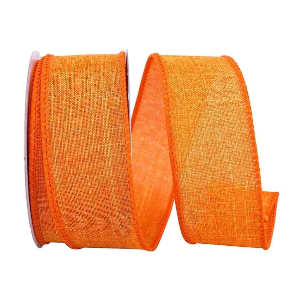 Ribbon^Reliant Ribbon Tangerine Linen Ribbon, 1.5" X 10Yd