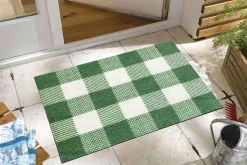 Rugs & Mats^Studio 67 Tartan Sage Mat