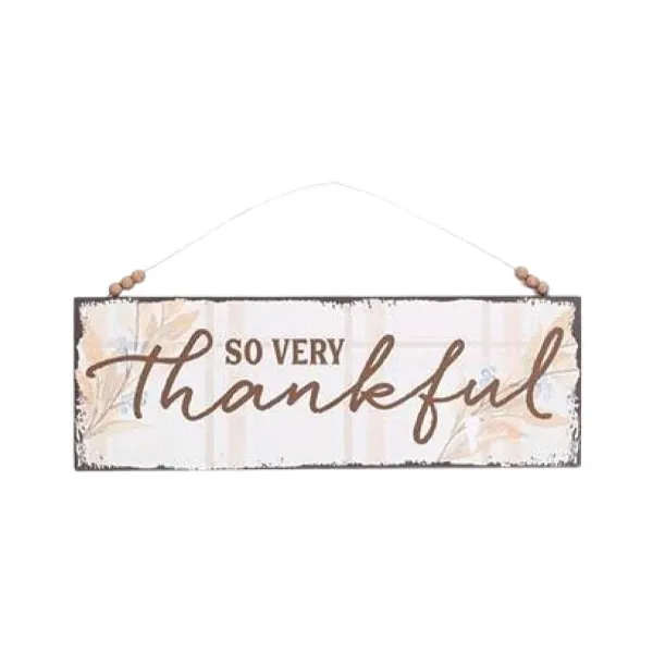 Signs^Burton & Burton Thankful Fall Plaid Sign