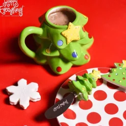 Kitchen & Dining^Happy Everything Tree Shaped Christmas Mug By !