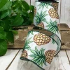 Ribbon^D. Stevens Tropical Pineapple On White Ribbon 4"X10Yds