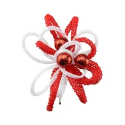 Floral^Craig Bachman Tubing, Glittered Ball Pick In Red & White
