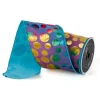 Ribbon^Farrisilk Turquoise Cosmo Ribbon, 4" X 10Yd