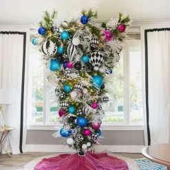 Ball Ornaments^Farrisilk Turquoise Glitter Ball Ornament, 8"