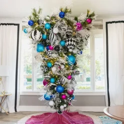 Ball Ornaments^Farrisilk Turquoise Glitter Ball Ornament, 6"